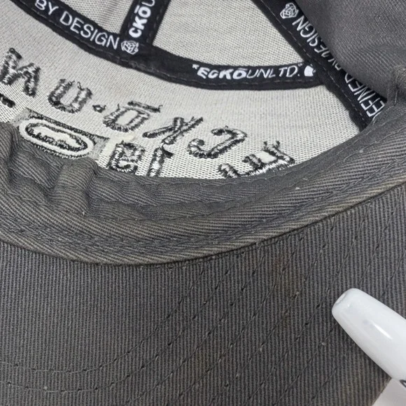 Ecko Unltd Gray Flat Brim Snapback Hat Y2K Vintage Rhino Logo 1972 - Picture 10 of 16